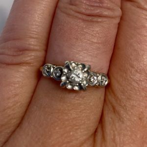 Diamond 14K Gold Starfire Ring Size 6